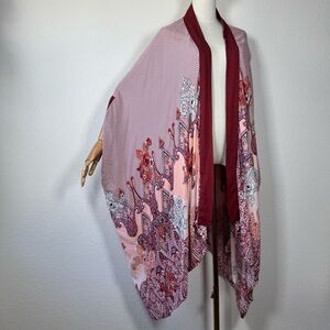 Soma Intimates Mixed Print Kimono Wrap Floral & Striped indie festival lounge